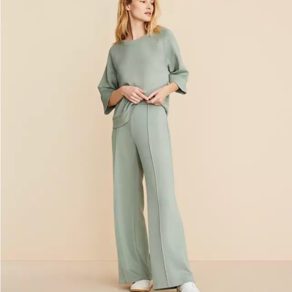 LOFT Lou & Grey Scubasoft Pintucked Wide Leg Pants